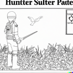 DALL·E 2024-01-17 18.13.57 - a coloring book page of hunter safety for a child